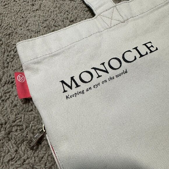 Monocle Magazine Canvas Tote Bag w/ Zippered Side Pocket - Picture 2 of 9